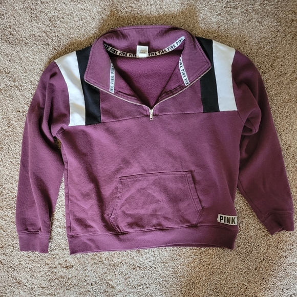 PINK Victoria's Secret Tops - 🟣 Maroon PINK VS 1/4 zip sweatshirt